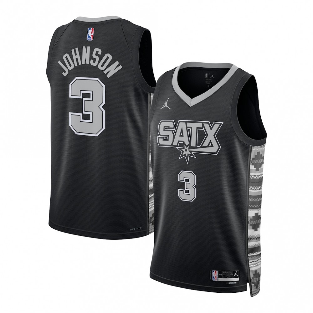 Keldon Johnson San Antonio Spurs Jordan Brand Unisex Swingman Jersey - Statement Edition - Black-Pro Kit Vault | Brand New 26/27 Sports Jerseys